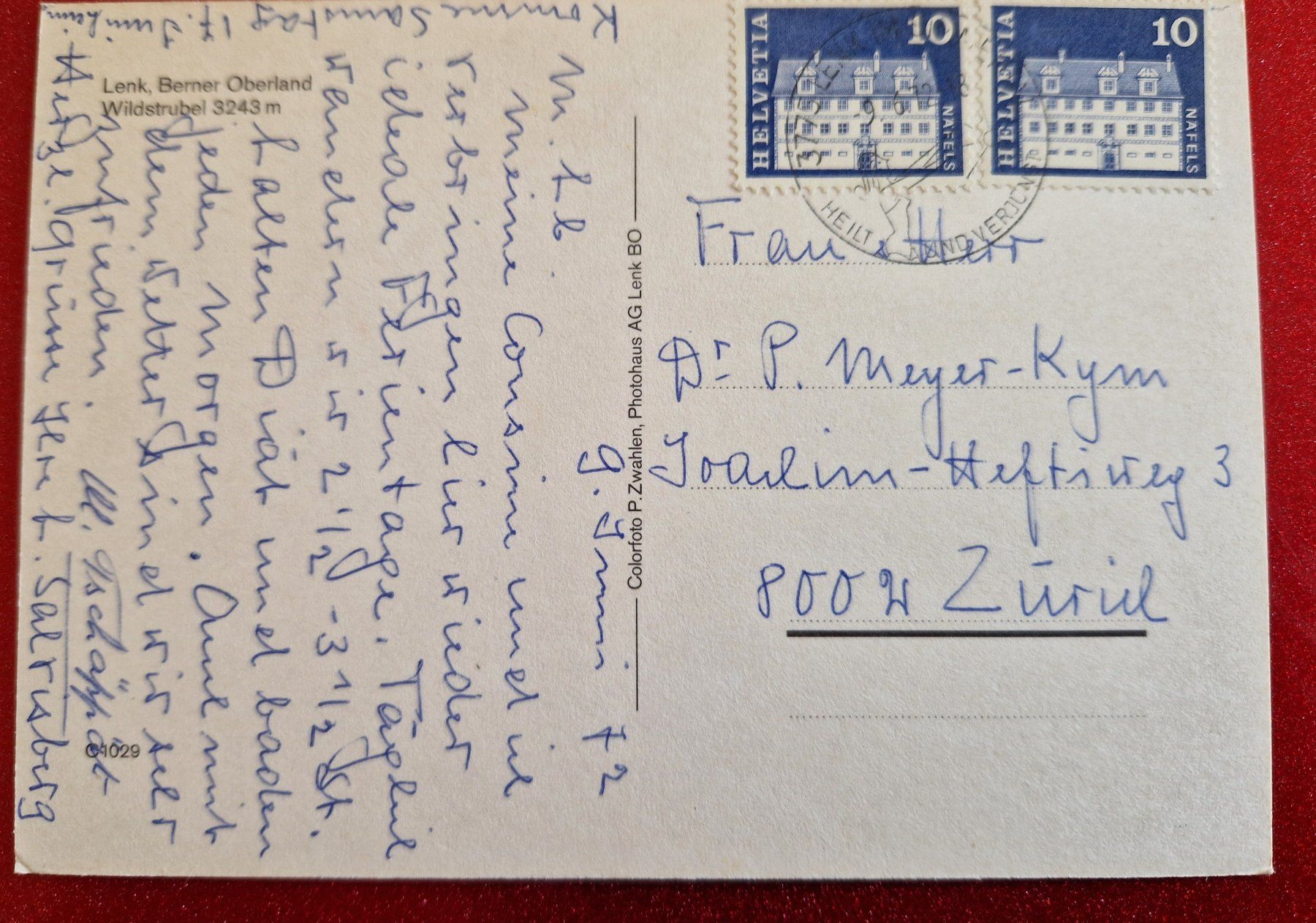 Ansichtskarten: Lenk, Wildstrubel, Berner Oberland 1972 – Gebraucht aus Melchnau von Arthurius 1